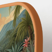 Elegant pink flamingo tropical paradise   pickleball paddle (Links Detail)