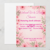 Elegant Pink Floral Baby Shower Invitation (Devant / Derrière)