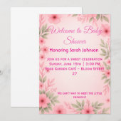 Elegant Pink Floral Baby Shower Invitation (Devant / Derrière)