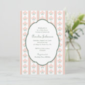 Elegant Pink Floral Baby Shower Invitation (Debout devant)