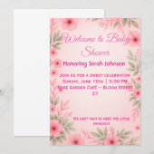 Elegant Pink Floral Baby Shower Invitation (Devant / Derrière)