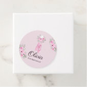 Elegant Pink Floral Ballerina Shoes Girls Birthday Bedankjes Labels (In situ)