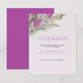 Élégant Pink floral Enregistrer la date invitation (Devant / Derrière)