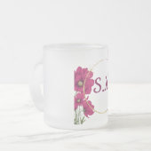 Elegant Pink Floral Gold Circle Coffee Mug (Devant gauche)