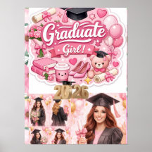 Elegant Pink Floral Graduation Party baner