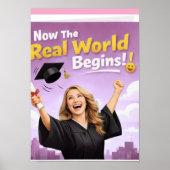 Elegant Pink Floral Graduation Party poster (Devant)