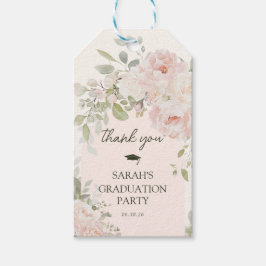 Elegant Pink Floral Graduation  Thank you Favor Cadeaulabel