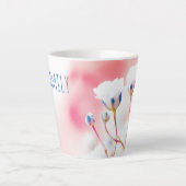 Elegant Pink Floral Latte Mok (Voorkant)