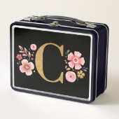 Elegant Pink Floral Monogram (Voorkant)