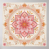 Elegant Pink Floral Pattern Poster Eye Catching Ar (Voorkant)