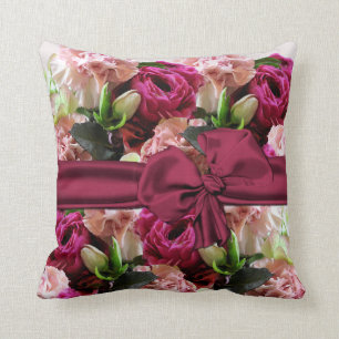 Elegant Pink Floral Pillow Kussen