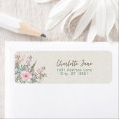 Élégant Pink Floral Retourner les étiquettes d'adr (En situation)