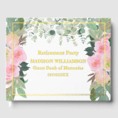 Élégant Pink Floral Retraite Party Gold Foil (Recto)