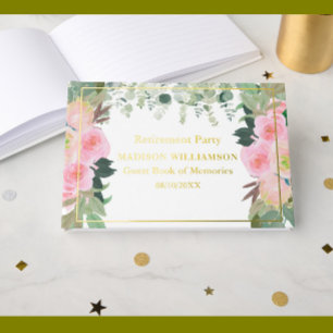 Élégant Pink Floral Retraite Party Gold Foil