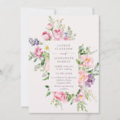 Elegant Pink Floral Spring Wedding Invitation (Devant)
