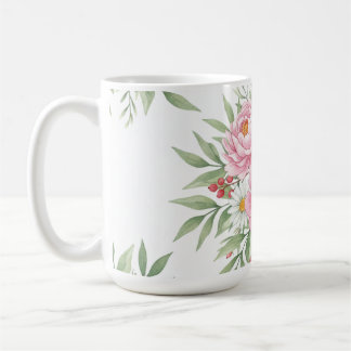 Elegant Pink Floral Watercolor Coffee Mug"  Koffiemok