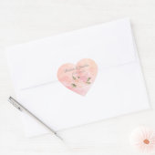 Elegant Pink Floral Waterverf Wedding Hart Sticker (Envelop)