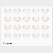Elegant Pink Floral Wedding Hart Sticker (Vel)