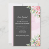 Elegant Pink Floral Wedding Invitation  (Devant)
