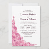 Elegant Pink Floral Wedding Kaart (Voorkant)