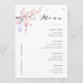 Elegant Pink Floral Wedding Menu (Voorkant)