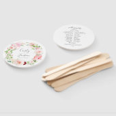 Elegant Pink Floral Wreath Wedding Hand Fans Handwaaier (Niet-gemonteerd)