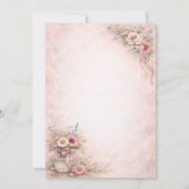 Elegant Pink Flowers Birthday Party | Kaart (Achterkant)