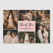 Elegant Pink Foto Collage Weddenschap Bedankt (Voorkant)