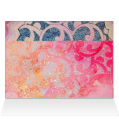 ELEGANT PINK FUCHSIA PEACOCK MET GEOMETRISCHE ZWIR (Binnen Horizontaal (Boven))