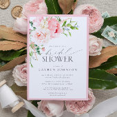 Elegant Pink Garden Flowers Vrijgezellenfeest Kaart