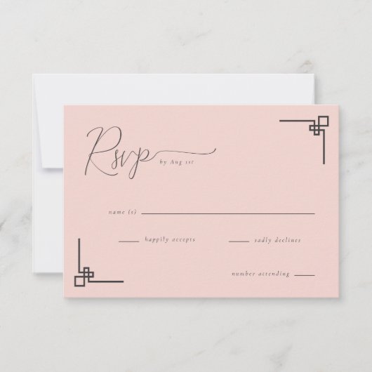 Elegant Pink Geometric RSVP (Devant)