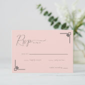 Elegant Pink Geometric RSVP (Debout devant)