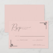 Elegant Pink Geometric RSVP (Devant / Derrière)