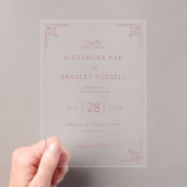 Elegant Pink Geometric Wedding Invitation (In situ (ordinateur de poche))