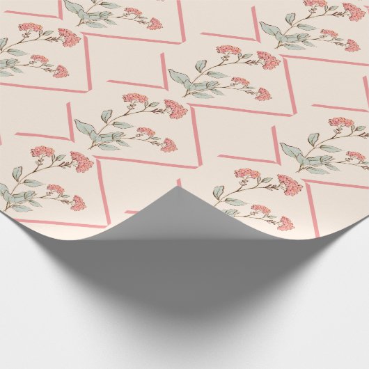 Elegant Pink Girly Abstract Cadeaupapier (Hoek)