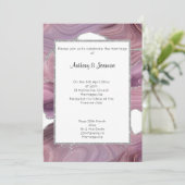 ELEGANT PINK GLITTER MARBLE WEDDING INVITATION KAART (Staand voorkant)