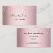 Elegant Pink Glitter Visitekaartje (Voorkant / Achterkant)