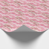 Elegant Pink  Gold Abstract Marble Design Cadeaupapier (Hoek)