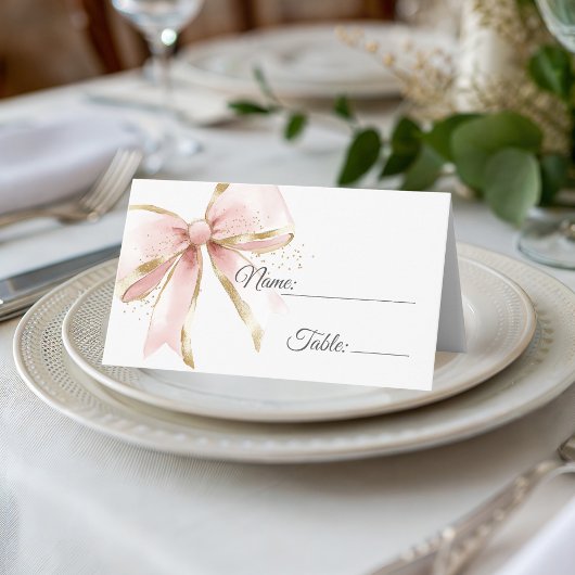 Elegant Pink & Gold Coquette Bow