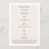 Elegant Pink Gold Floral Funeral Order of Service Programma (Achterkant)