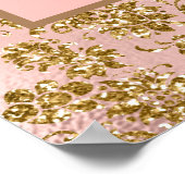 Elegant Pink Gold Glitter Girl's Birthday Party Poster (Hoek)