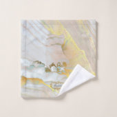 Elegant Pink Gold Monogramed Bad Handdoek (Wasdoekje)