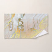 Elegant Pink Gold Monogramed Bad Handdoek (Handdoek)