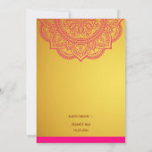 Elegant Pink Gold Paisley Indian Hindu Wedding Sa Save The Date (Achterkant)