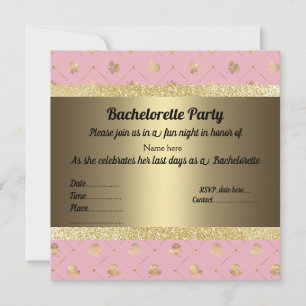 ELEGANT PINK gold PASTEL PARTY BACHELORETTE Kaart