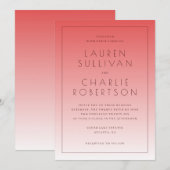 Elegant Pink Gradient Wedding Invitations (Devant / Derrière)