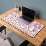 Elegant Pink Hydragea Flowers Pattern Monogram<br><div class="desc">Transform your workspace with the Elegant Pink Hydrangea Flowers Pattern Monogram Desk Mat. Featuring a stunning pink hydrangea design paired with a personalized monogram, this desk mat brings a touch of sophistication and beauty to any desk. Its large surface provides ample space for your keyboard, mouse, and other essentials, while...</div>