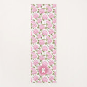 Elegant Pink Hydragea Flowers Pattern Monogram Yogamat (Voorkant)
