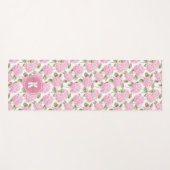 Elegant Pink Hydragea Flowers Pattern Monogram Yogamat (Voorkant (horizontaal))