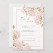 Elegant Pink Hydrangea Bridal Shower  Invitation Kaart (Voorkant)